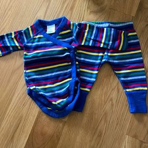 Hanna Andersson striped onesie / leggings, size 3-6 months, pre-owned